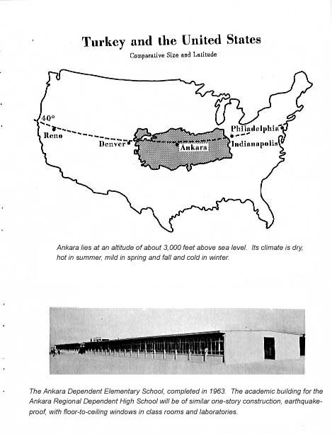 Comparative map and picture of new elementary school circa 1966
